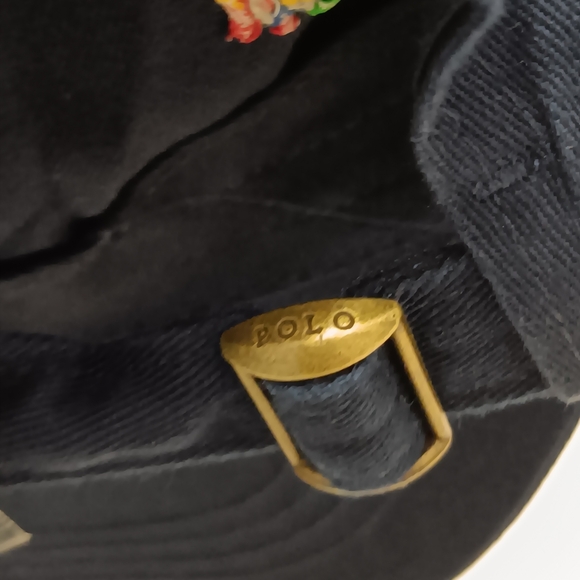POLO RALPH LAUREN MEN'S NAVY BLUE ALL OVER LOGOS CAP HAT OSFA MSRP $49 BRAND NWT - Picture 3 of 7
